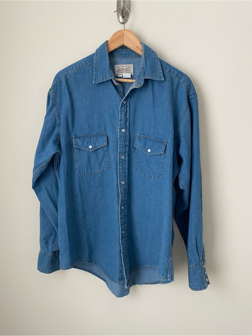 Rockmount Ranch Wear Shirt Mens Denim Pearl Snap Long Sleeve Western Medium